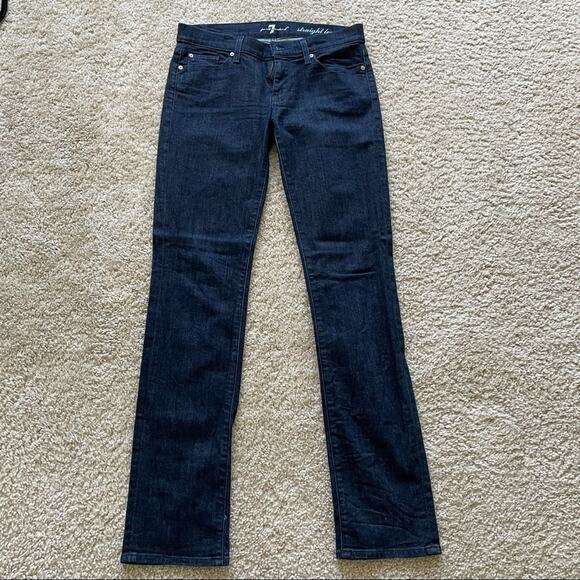 7 Dark Wash Straight Leg Jeans 29 - Picture 3 of 13